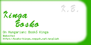kinga bosko business card